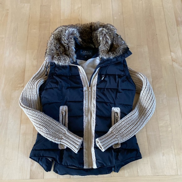 Jackets & Blazers - MontanaCo Black & Tan Vest w / Faux Fur